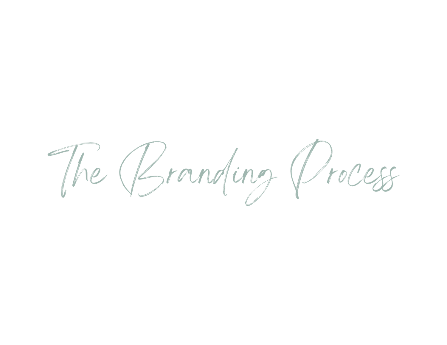 A handwritten title reading 'The Rebranding Process' in cursive on white paper.