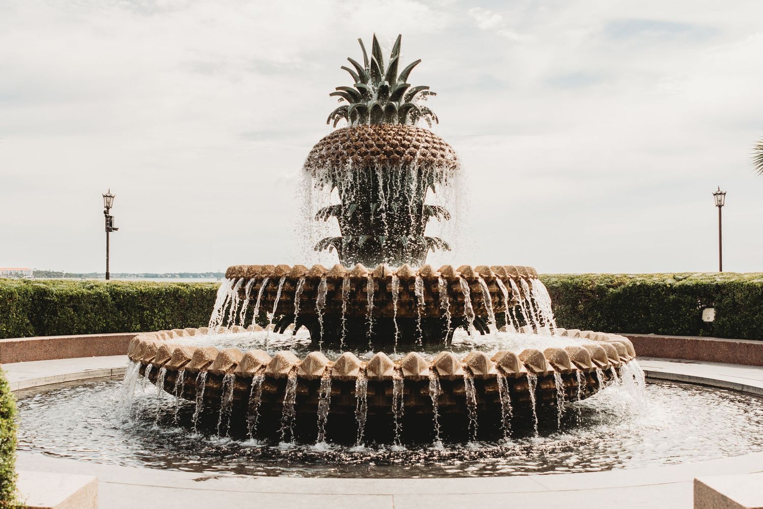 Charleston Pineapple Fountain - Charleston photographer - Engagement + Proposal Photographer