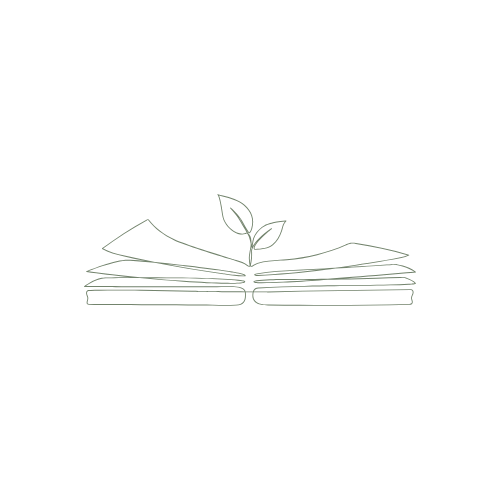 Minimalist illustrations of books with pages spread open in black outline style.