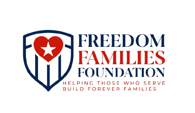 Three charity organization logos showing hearts and shields for Freedom Alliance, Families of Freedom and Tunnel to Towers.