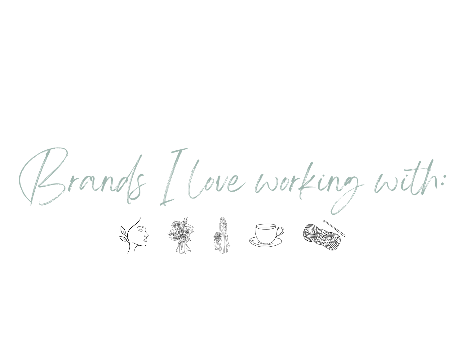 Handwritten text with small icons showing preferred brand collaborations.