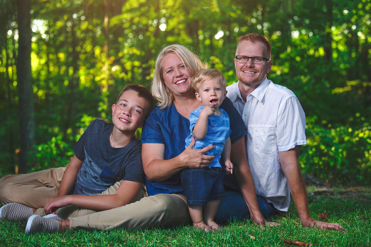 family photo in the summer
