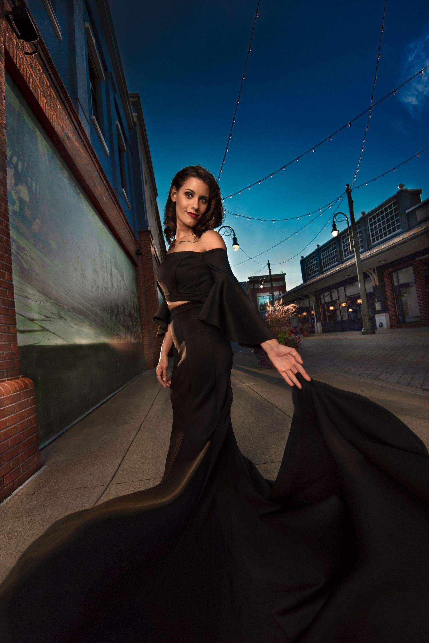 senior girl with black dress model