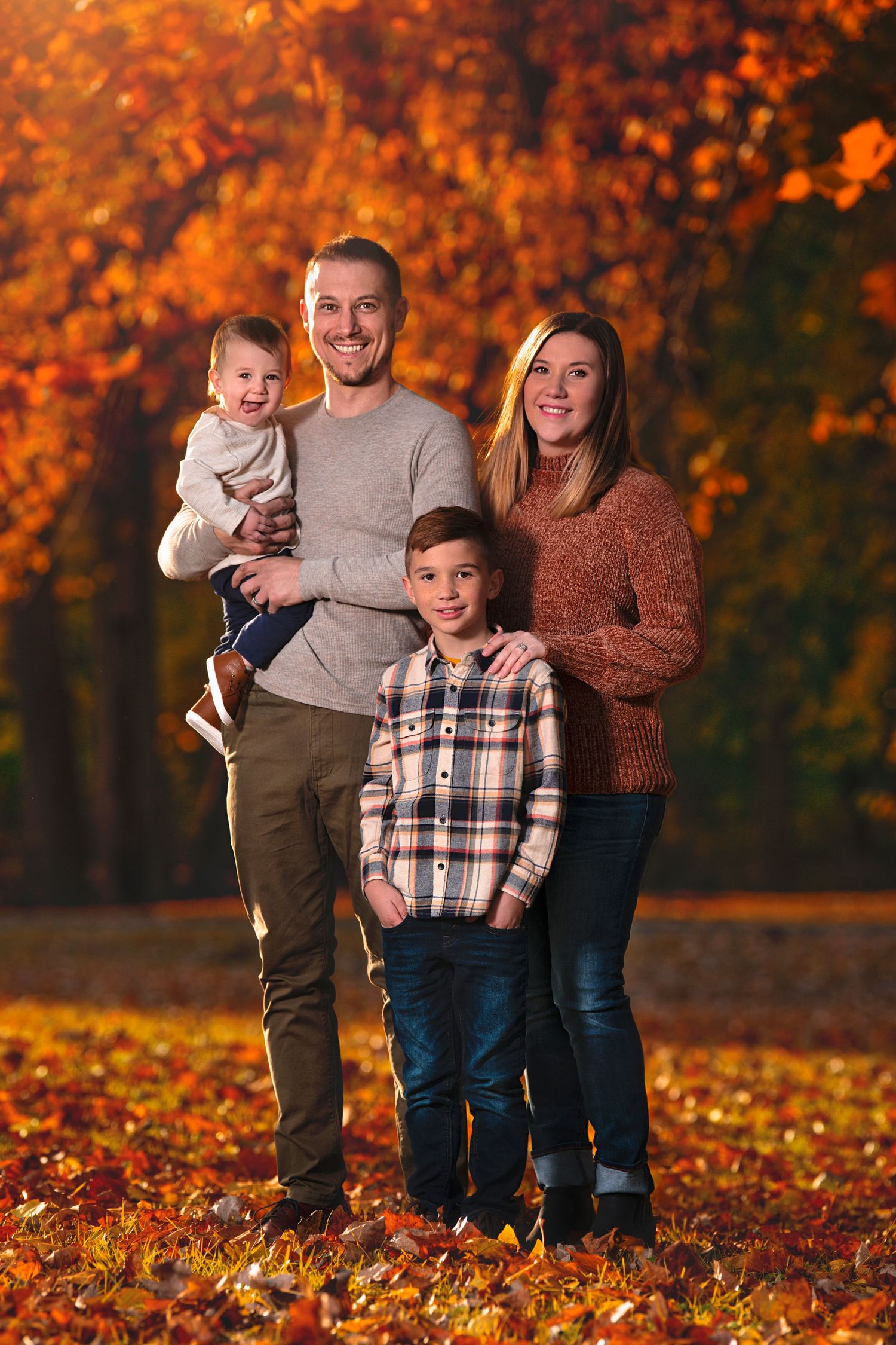 family photo in the fall