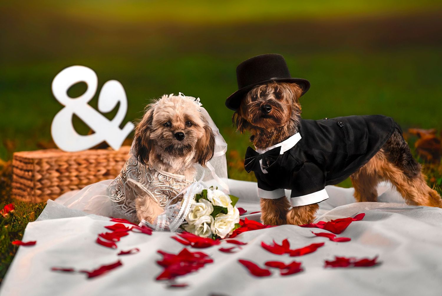 dog wedding couple