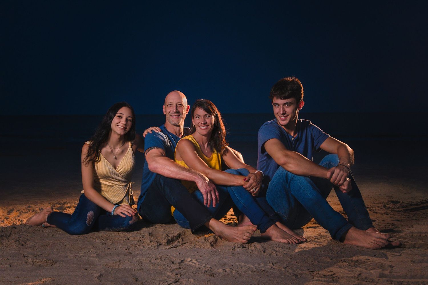 family photo on beach