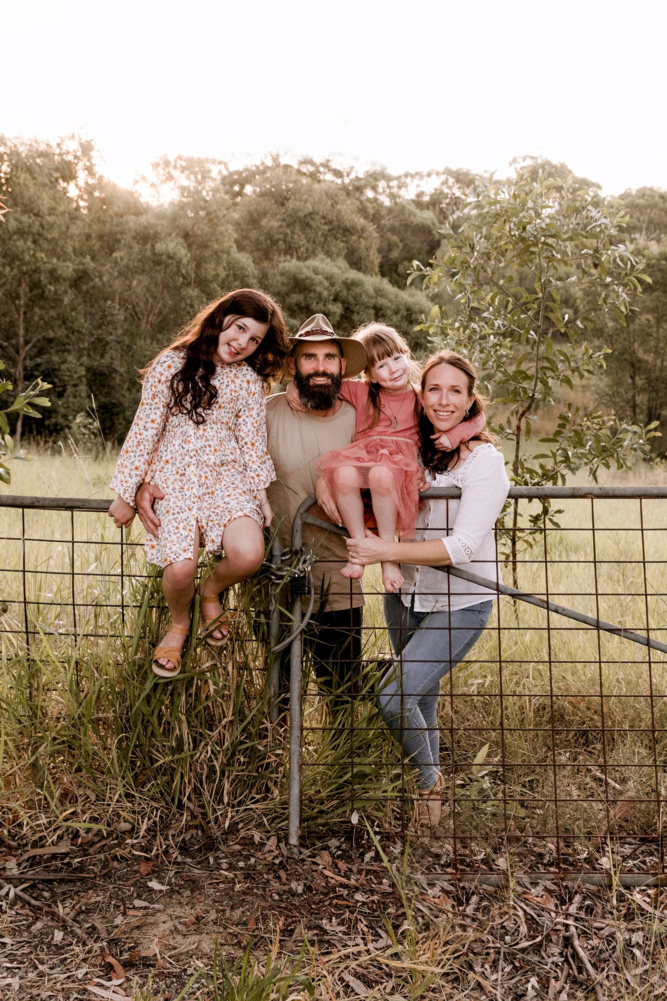 Family portrait on the farm in Brisbane, Redlands area.