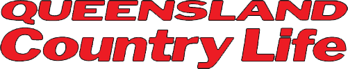 Red and white Queensland Country Life magazine logo with bold text on white background.