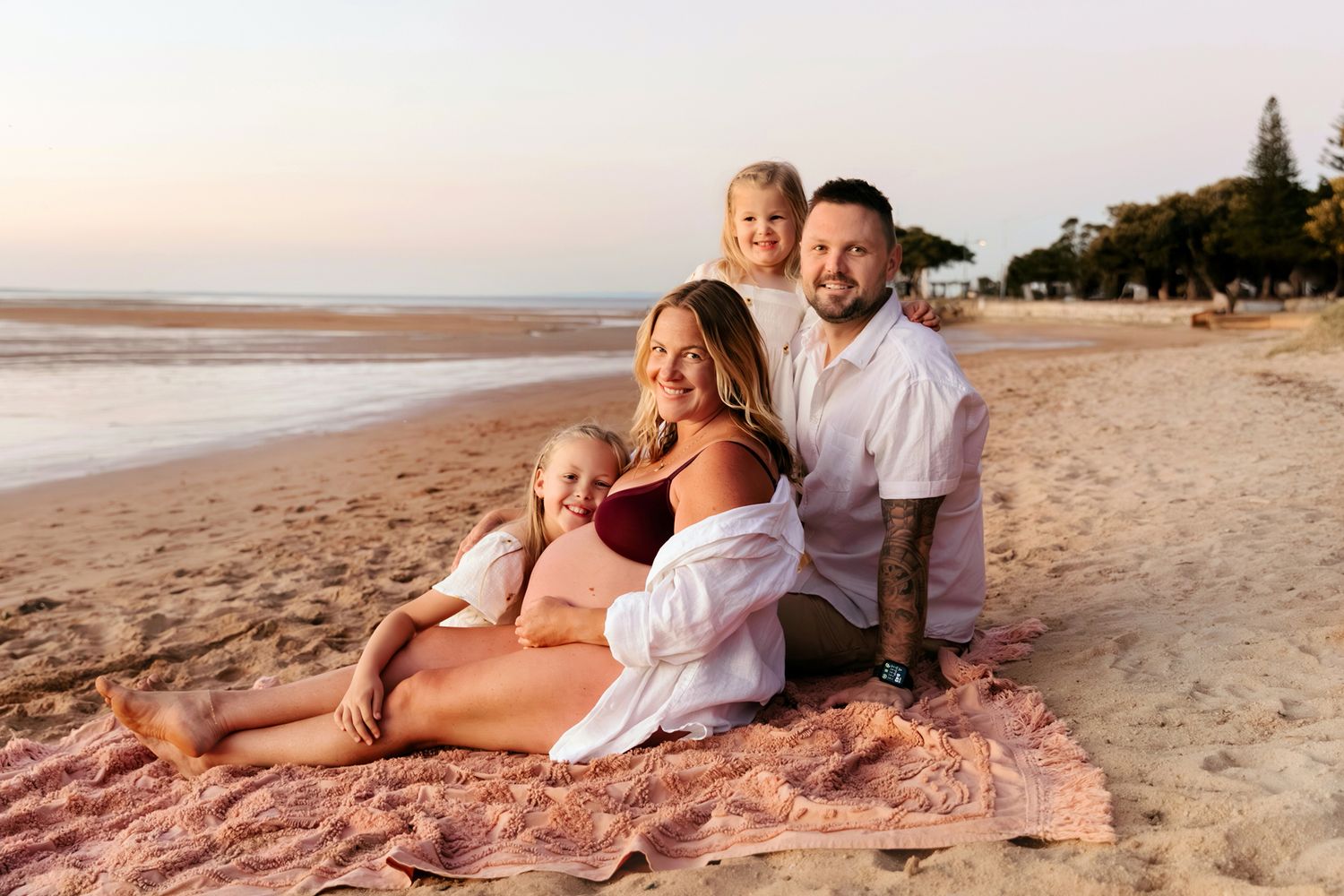 Pregnancy photoshoot on Wellington Point beach.
