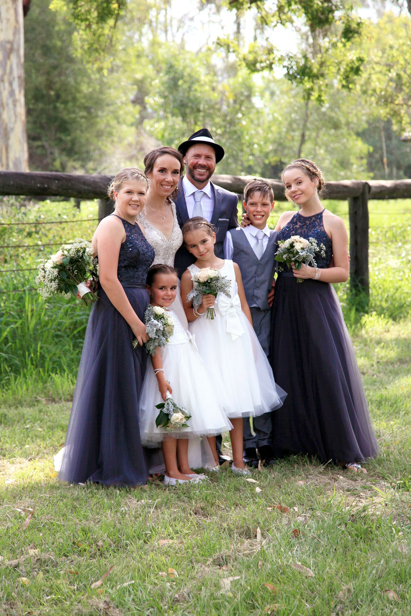 Wedding photographer captures bridal party on beautiful bush property at the Gold Coast Hinterland.