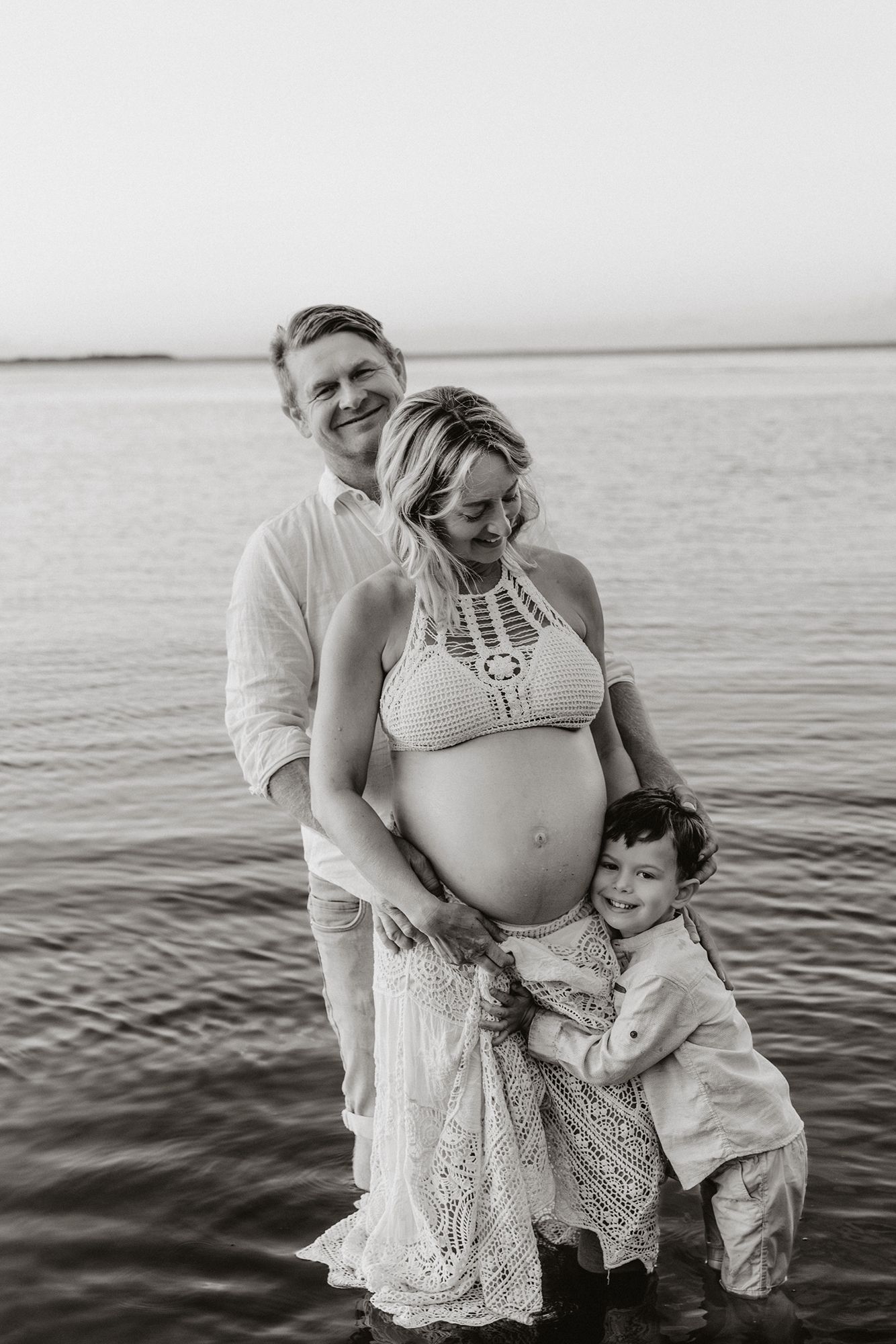 Maternity water photographer Wellington Point beach.
