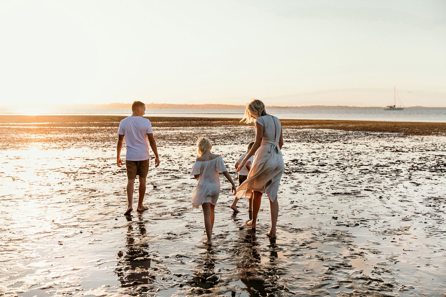 Family photographer at Wellington Point beach.