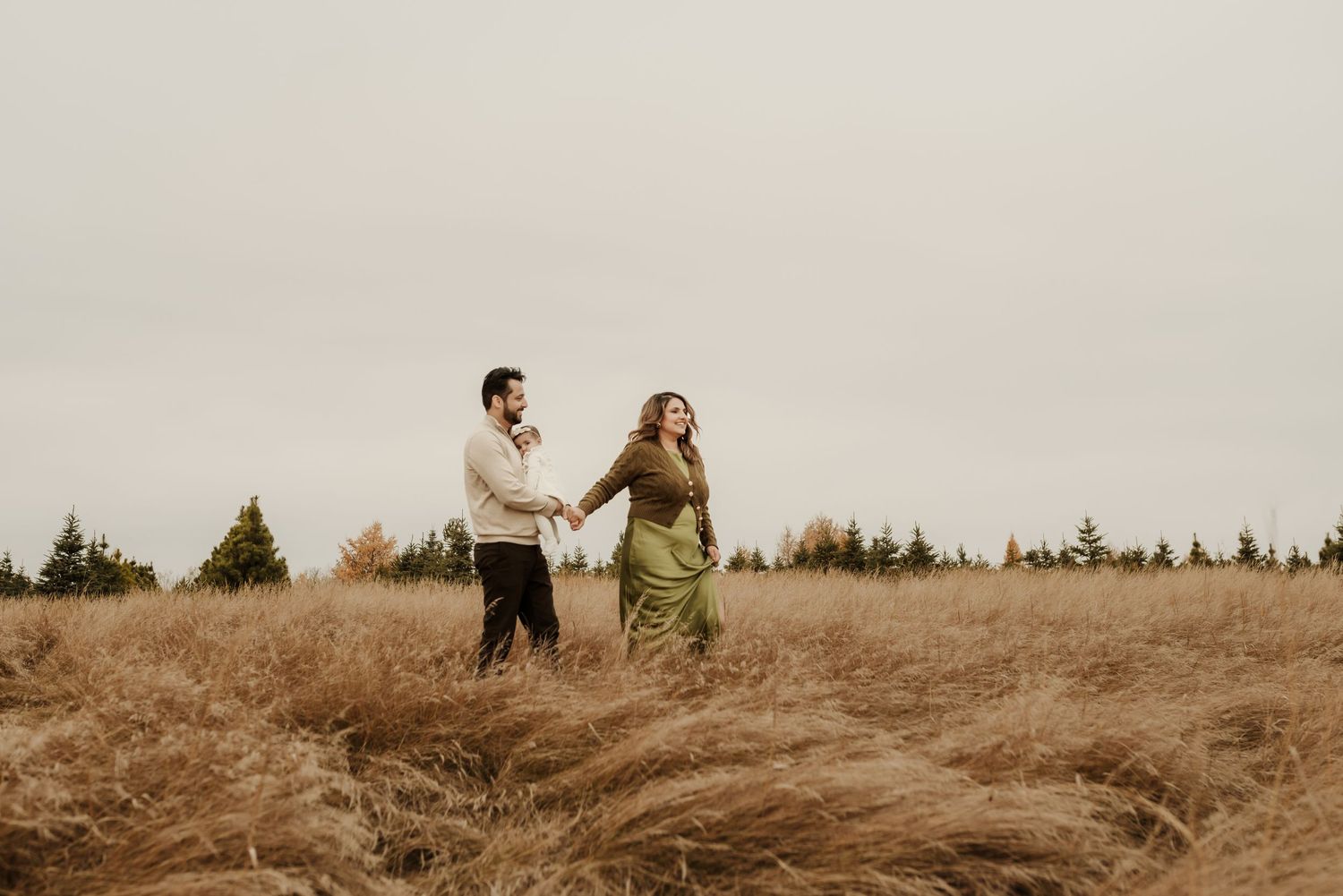 Outdoor newborn photography session in Edmonton, Alberta, capturing tiny details and family memories.