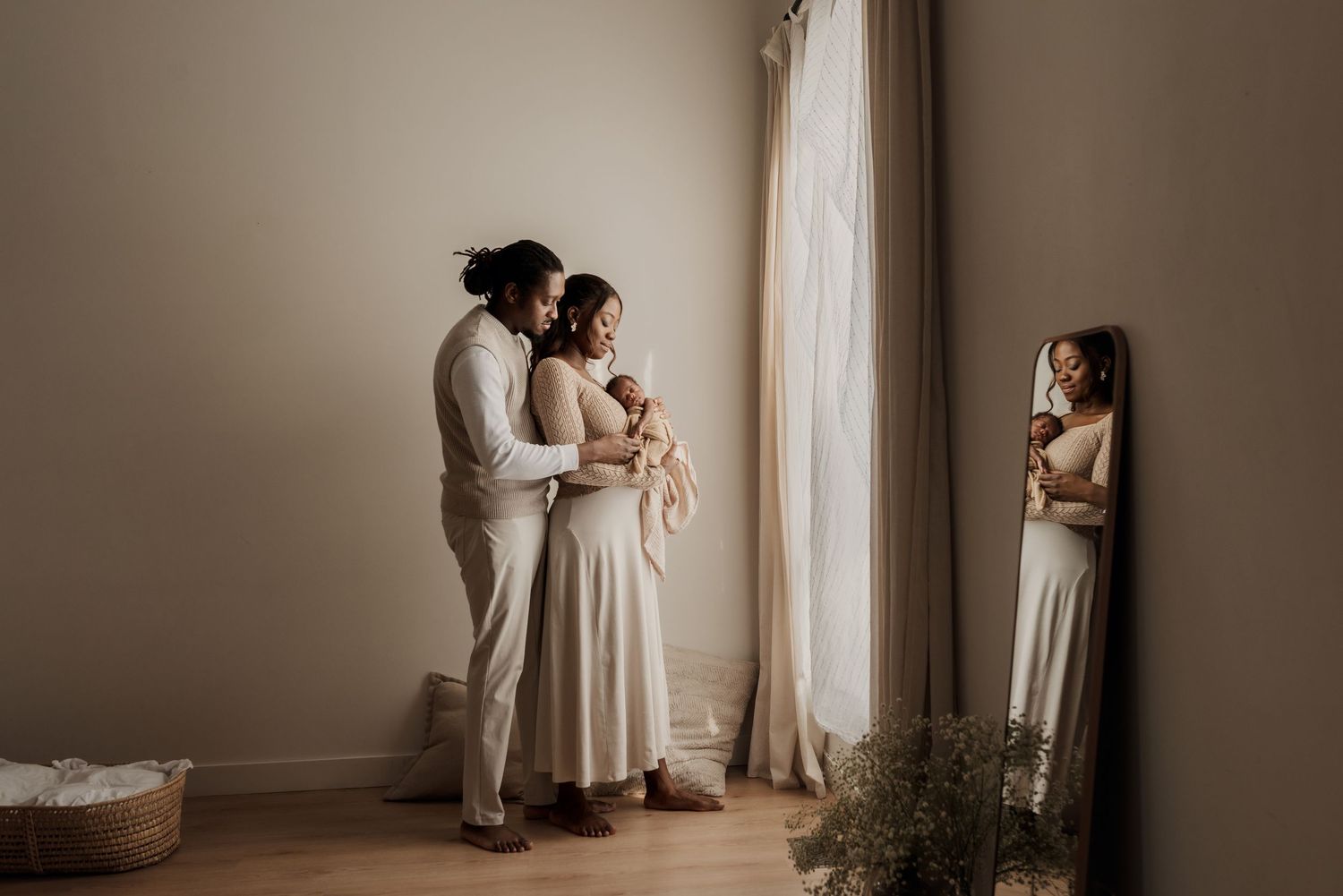 Studio newborn photography session in Edmonton, Alberta, capturing tiny details and family memories.