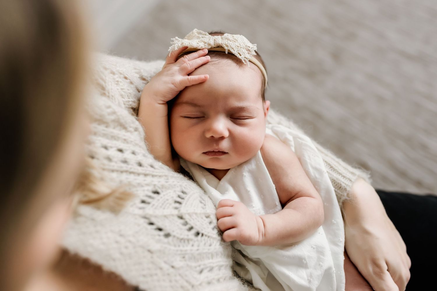 Studio newborn photography session in Edmonton, Alberta, capturing tiny details and family memories.