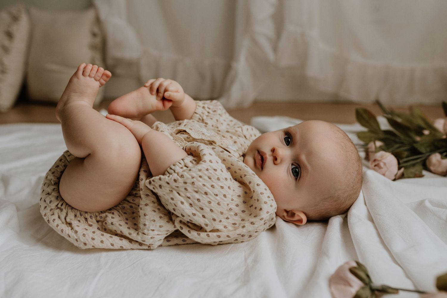 Studio newborn photography session in Edmonton, Alberta, capturing tiny details and family memories.