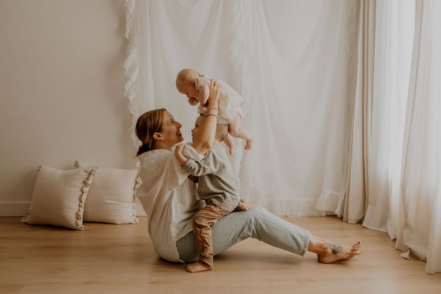 Studio family photography in Edmonton, Alberta, emphasizing warmth, love, and togetherness in portraits.