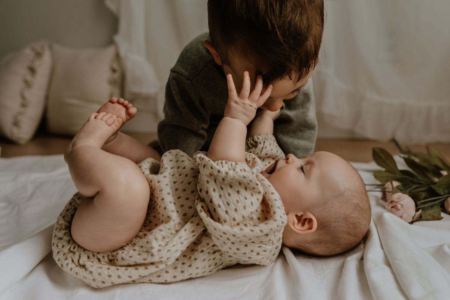Studio newborn photography session in Edmonton, Alberta, capturing tiny details and family memories.