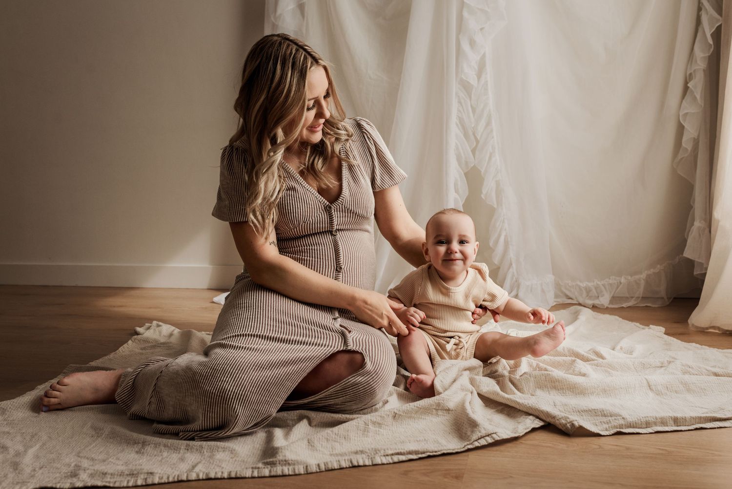 Studio newborn photography session in Edmonton, Alberta, capturing tiny details and family memories.