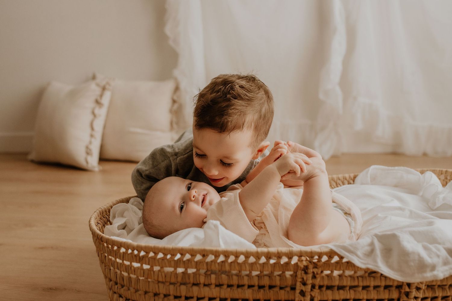 Studio newborn photography session in Edmonton, Alberta, capturing tiny details and family memories.