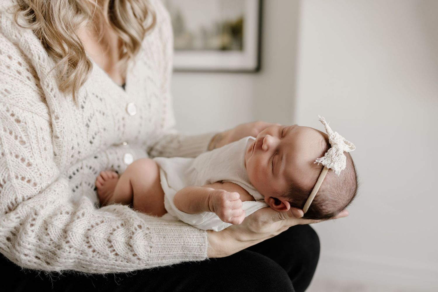 Studio newborn photography session in Edmonton, Alberta, capturing tiny details and family memories.