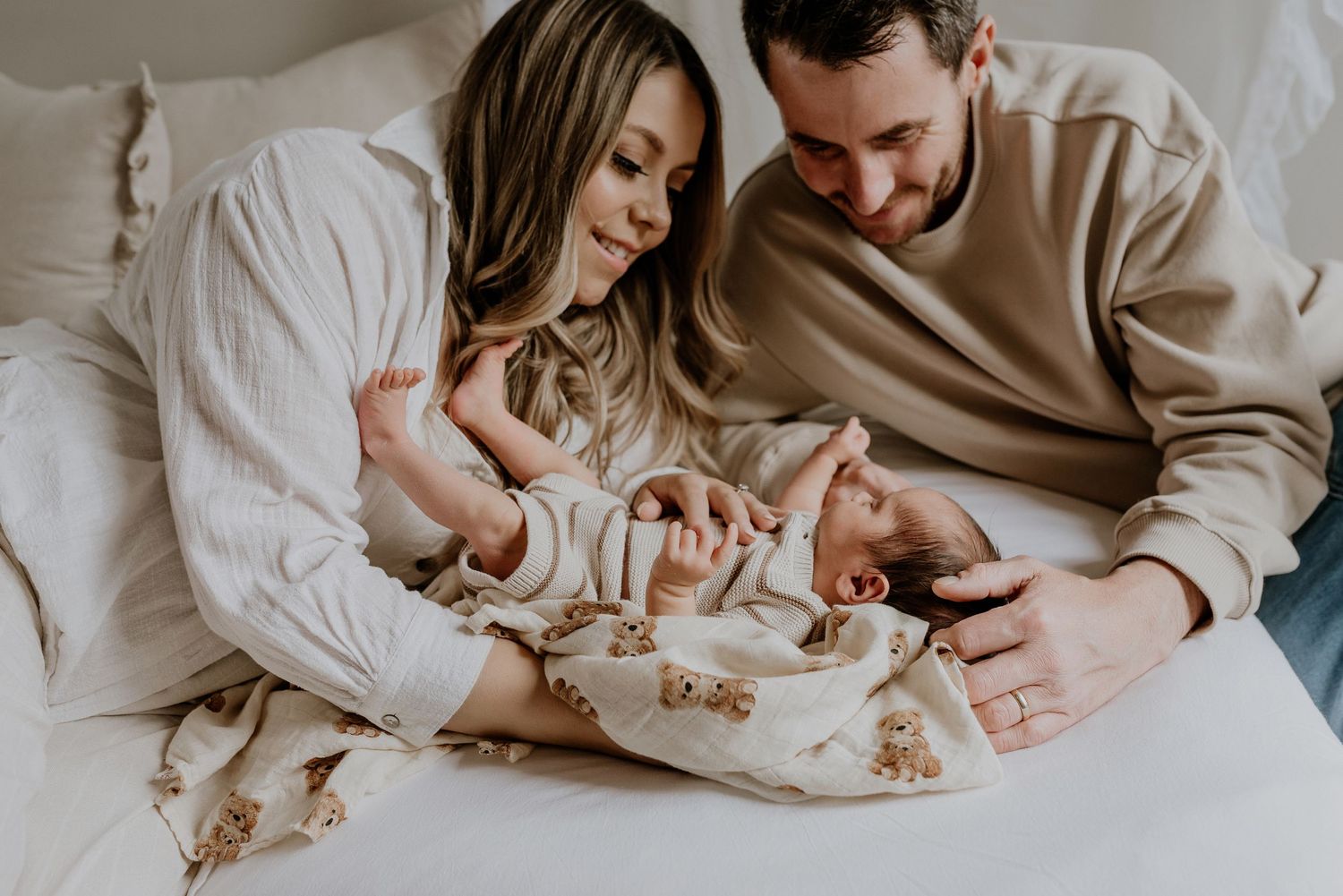 Studio newborn photography session in Edmonton, Alberta, capturing tiny details and family memories.