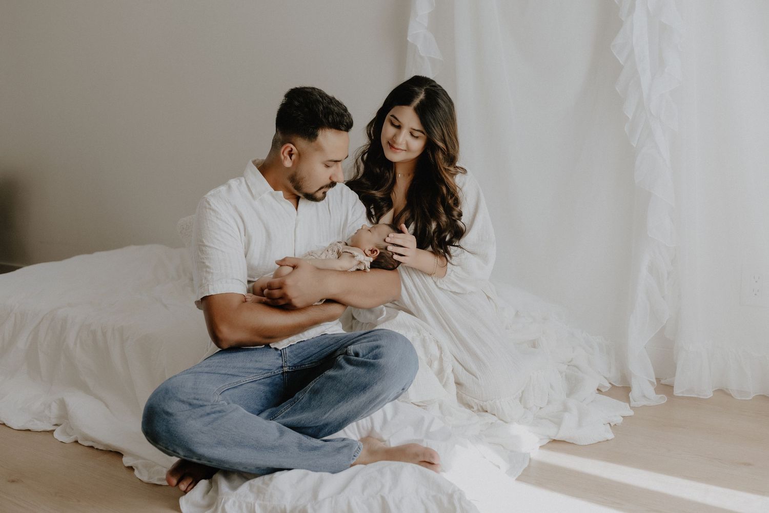 Studio newborn photography session in Edmonton, Alberta, capturing tiny details and family memories.
