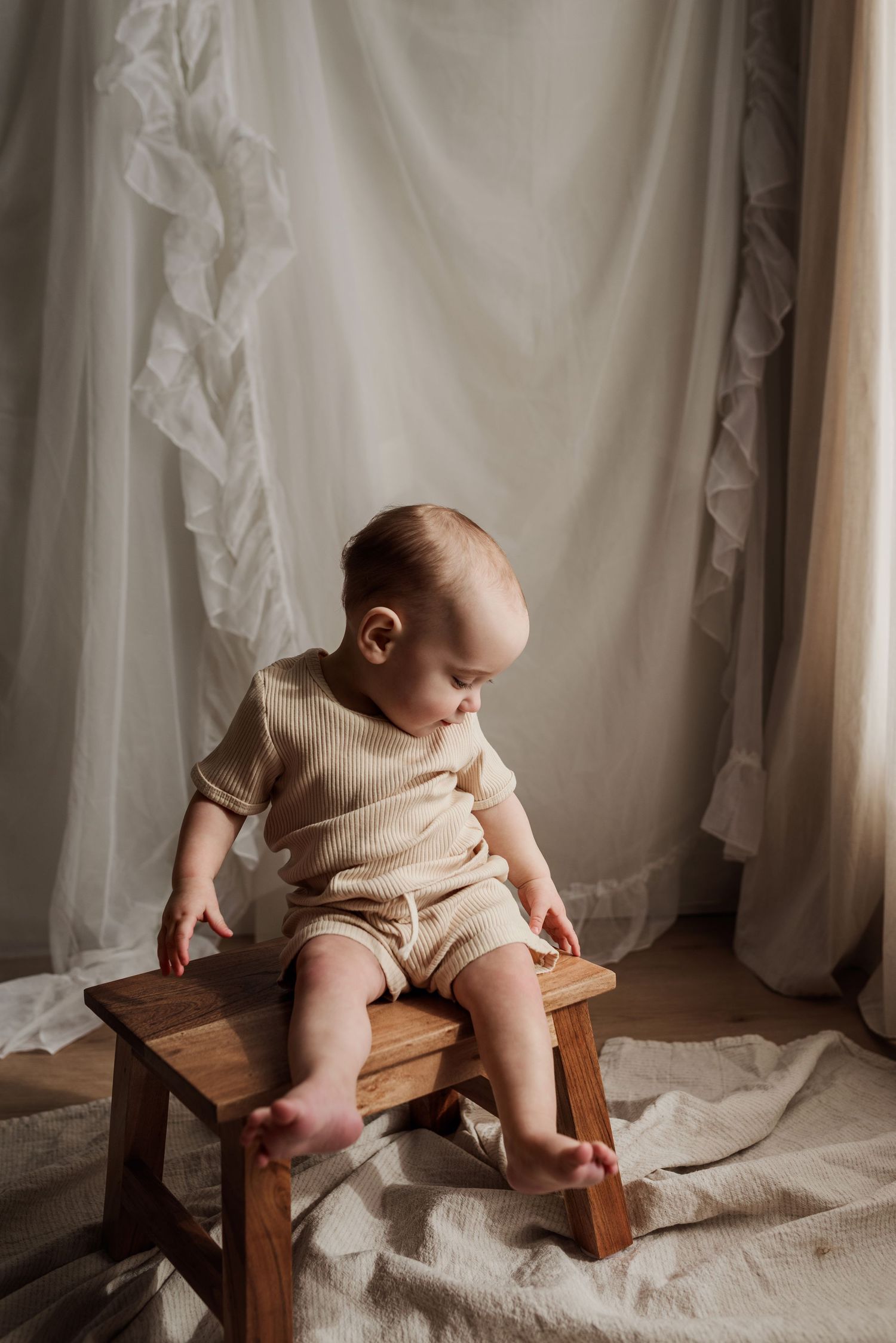Studio newborn photography session in Edmonton, Alberta, capturing tiny details and family memories.