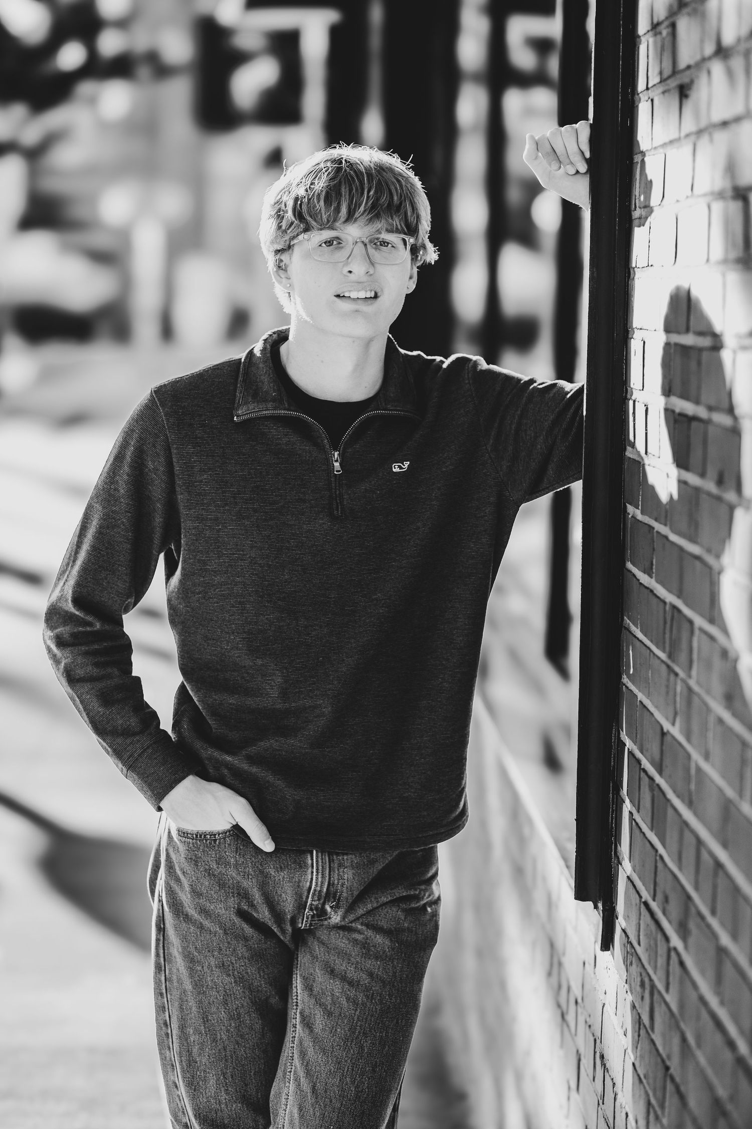 Wake Forest Senior Photo Session in Downtown Raleigh Historic Warehouse District