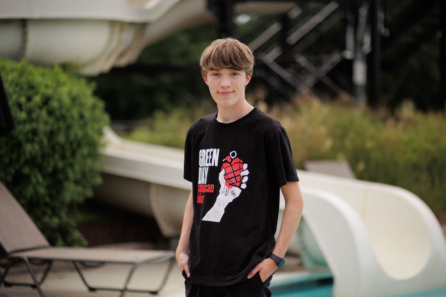 Raleigh Senior Photograpy at Brier Creek Country Club Pool Lifeguard