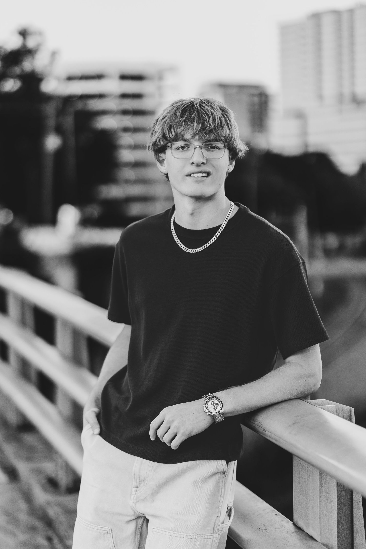 Wake Forest Senior Photo Session in Downtown Raleigh Boylan Bridge