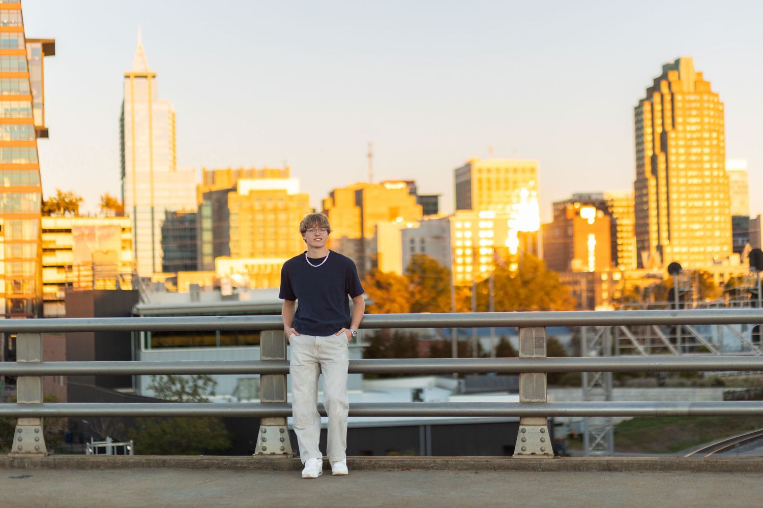 Wake Forest Senior Photo Session in Downtown Raleigh Boylan Bridge
