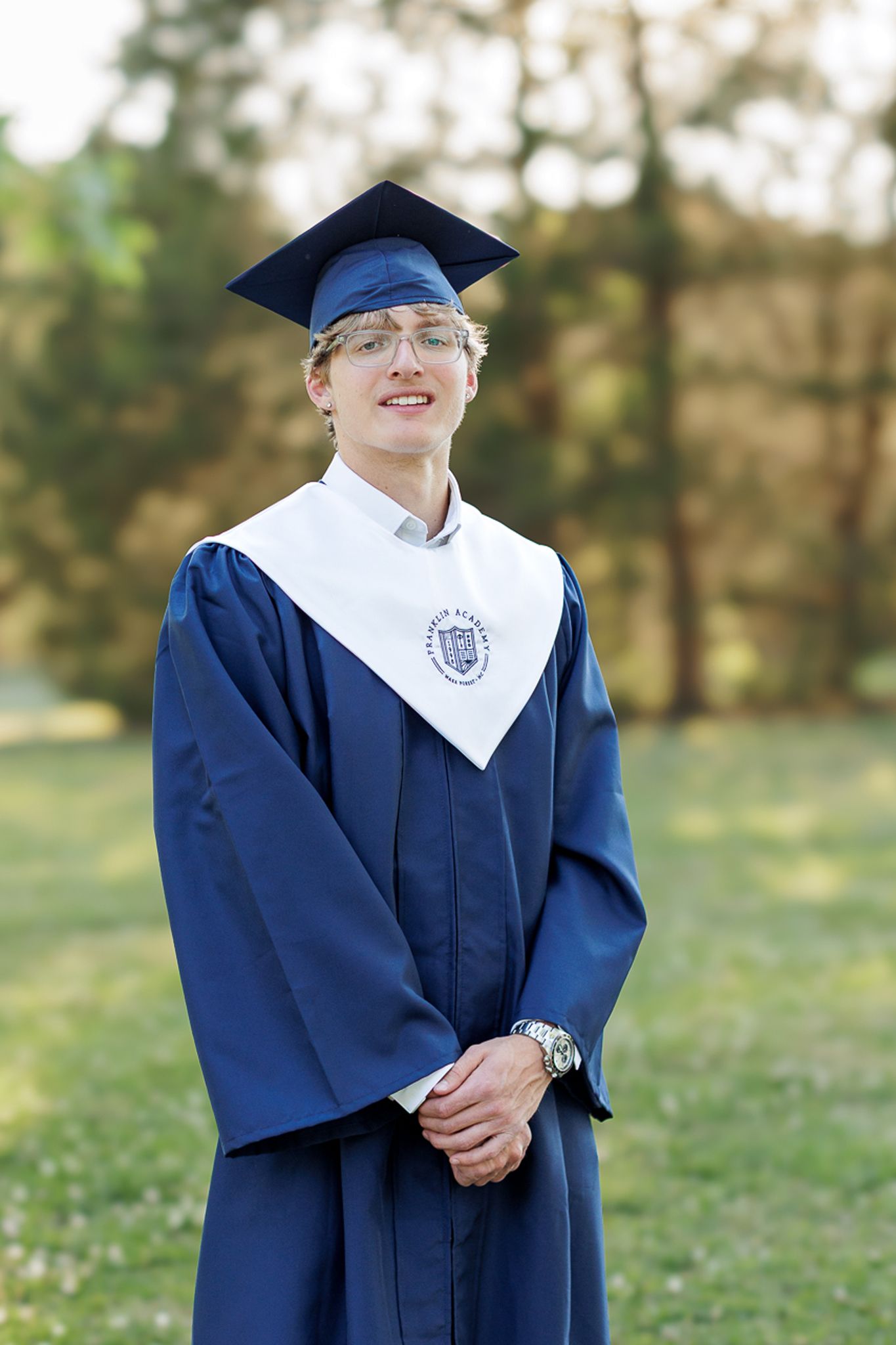 Wake Forest Senior Cap and Gown Mini Session at Joyner Park in Wake Forest, NC.