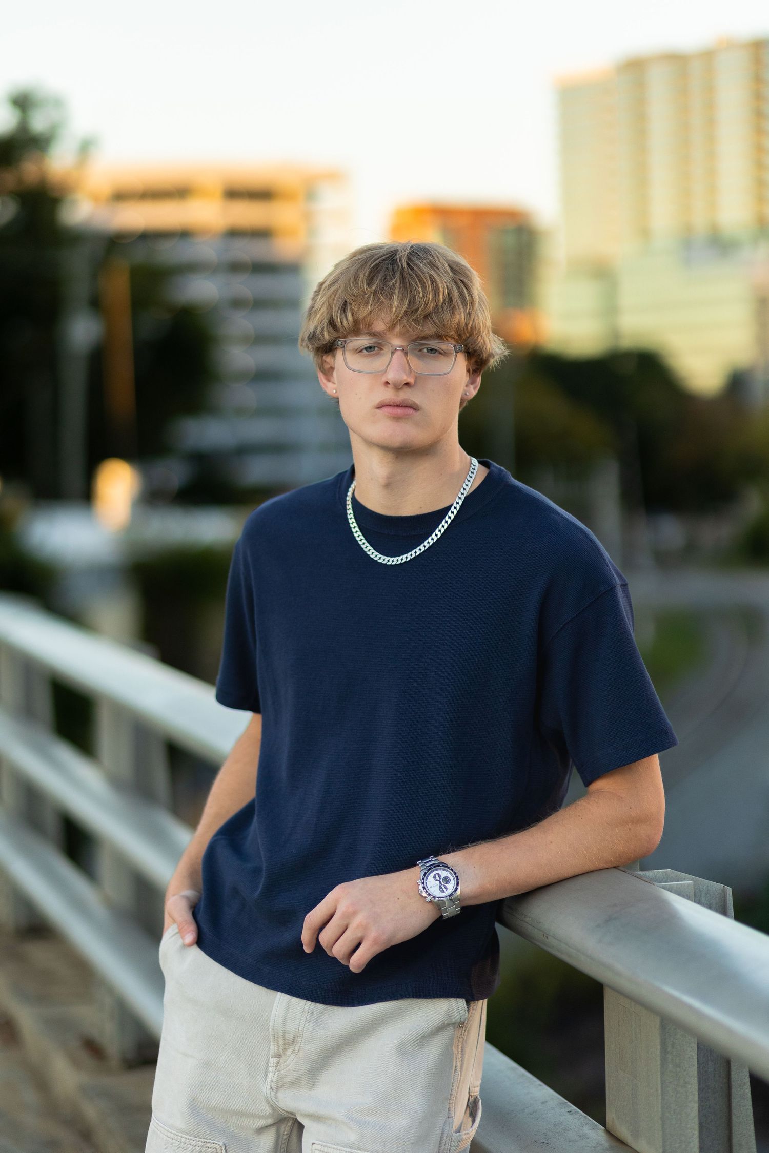 Wake Forest Senior Photo Session in Downtown Raleigh Boylan Bridge