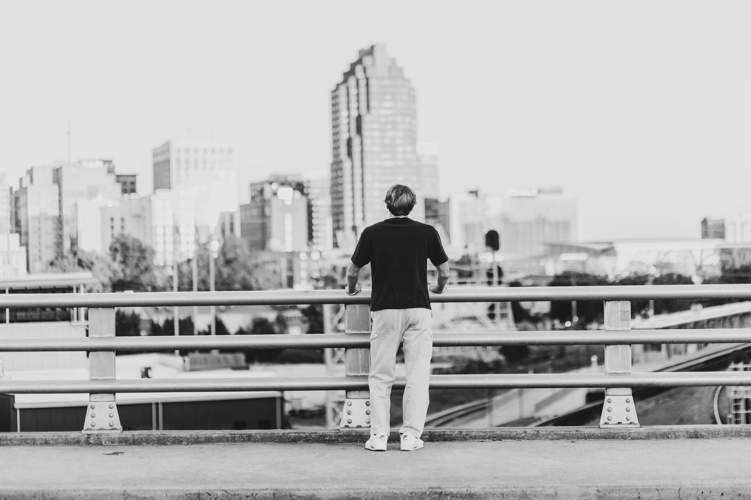 Wake Forest Senior Photo Session in Downtown Raleigh Boylan Bridge