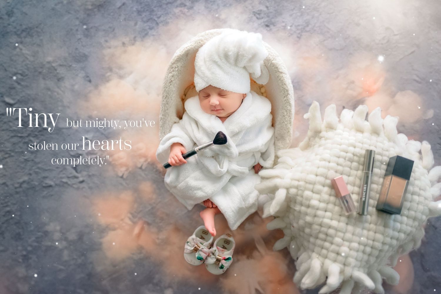 Creative newborn photography with moon prop – Impresio Studio