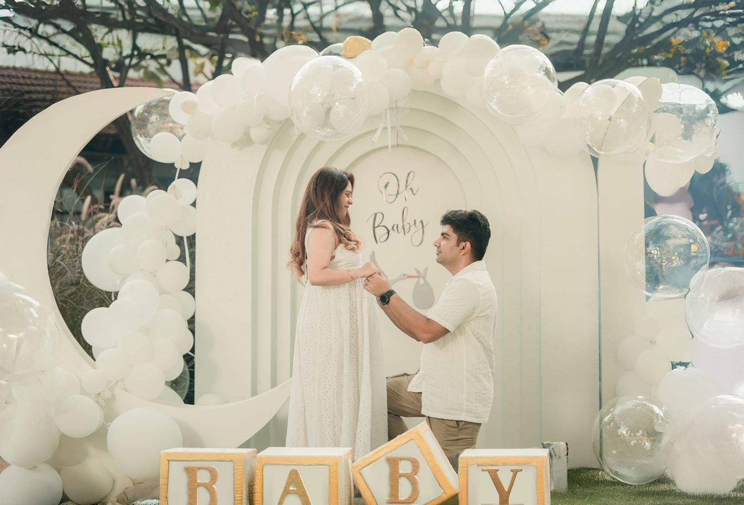 Creative baby shower photography near me with traditional decor by Impresio Studio