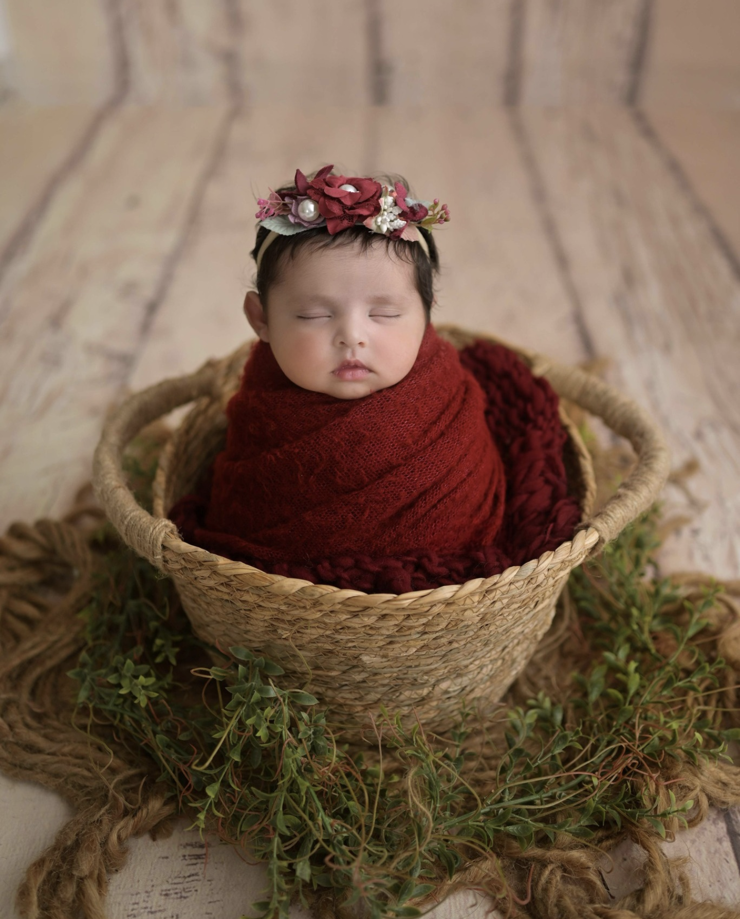 Wrapped newborn baby shoot with handmade accessories – Impresio Studio
