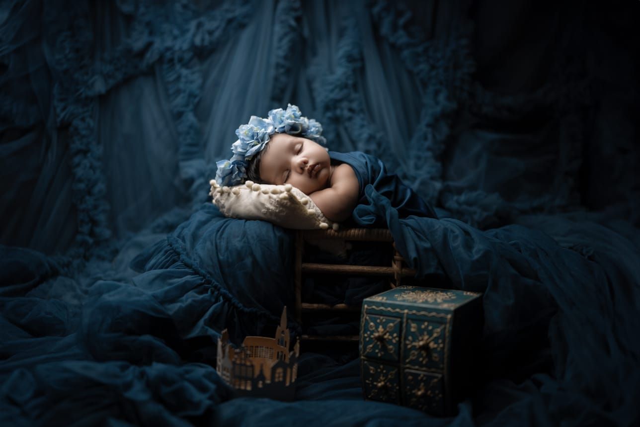 Dreamy newborn baby photoshoot setup – Impresio Studio