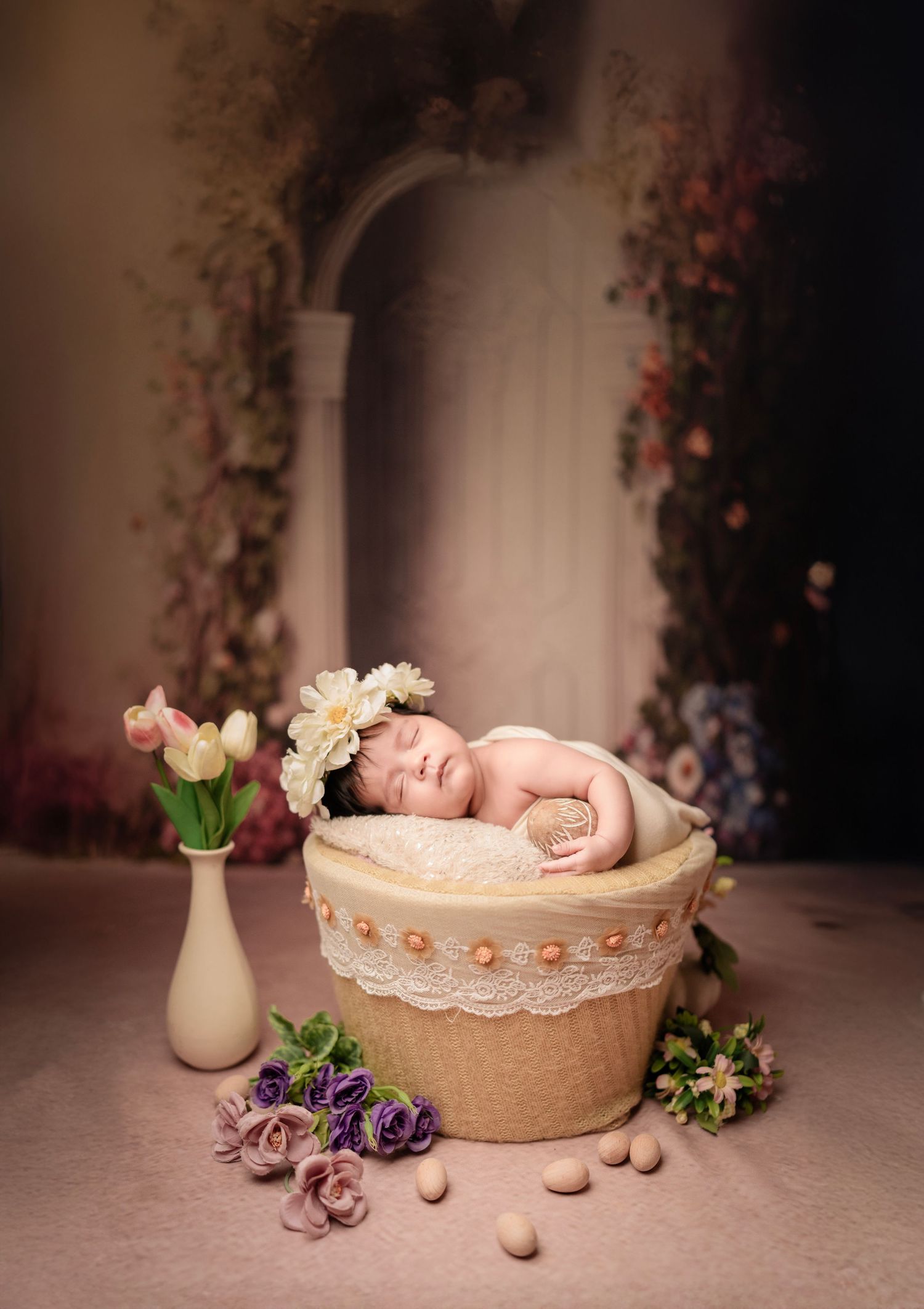 Gentle newborn baby photoshoot near me – Impresio Studio