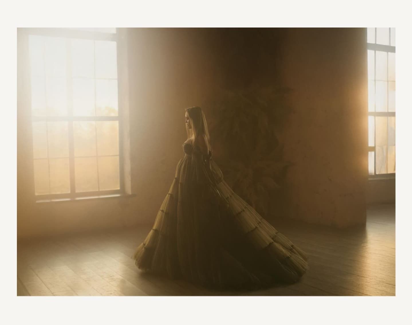 Atmospheric dance studio photoshoot with dramatic lighting and silhouettes.