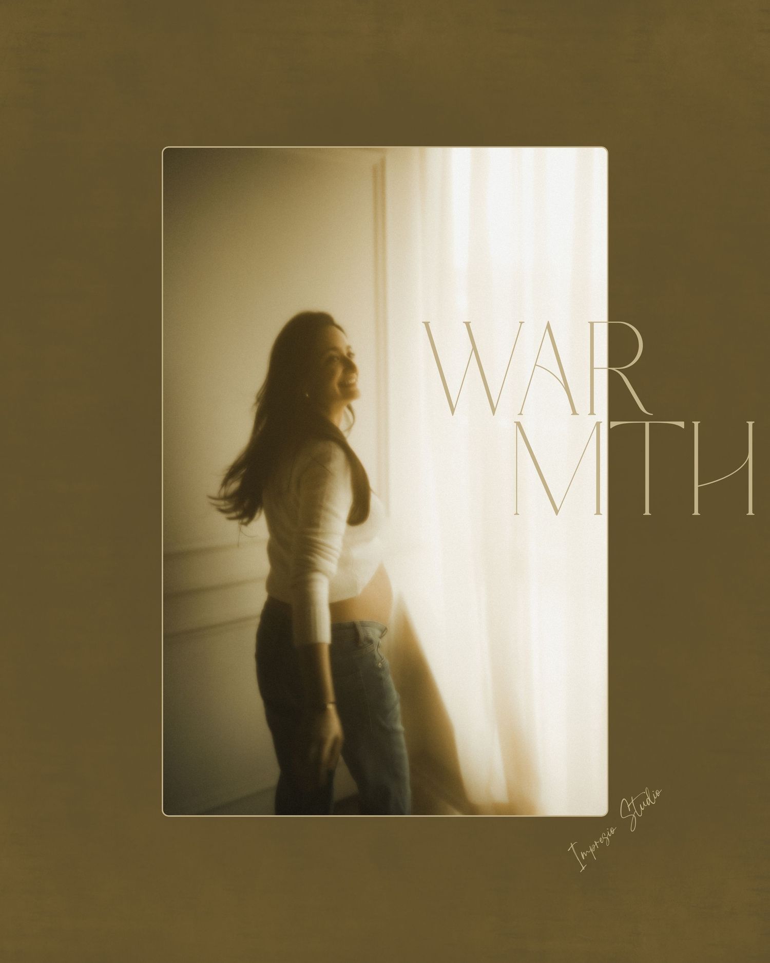 A series of dreamy sepia-toned photographs showing silhouettes of a figure in motion against a light background.