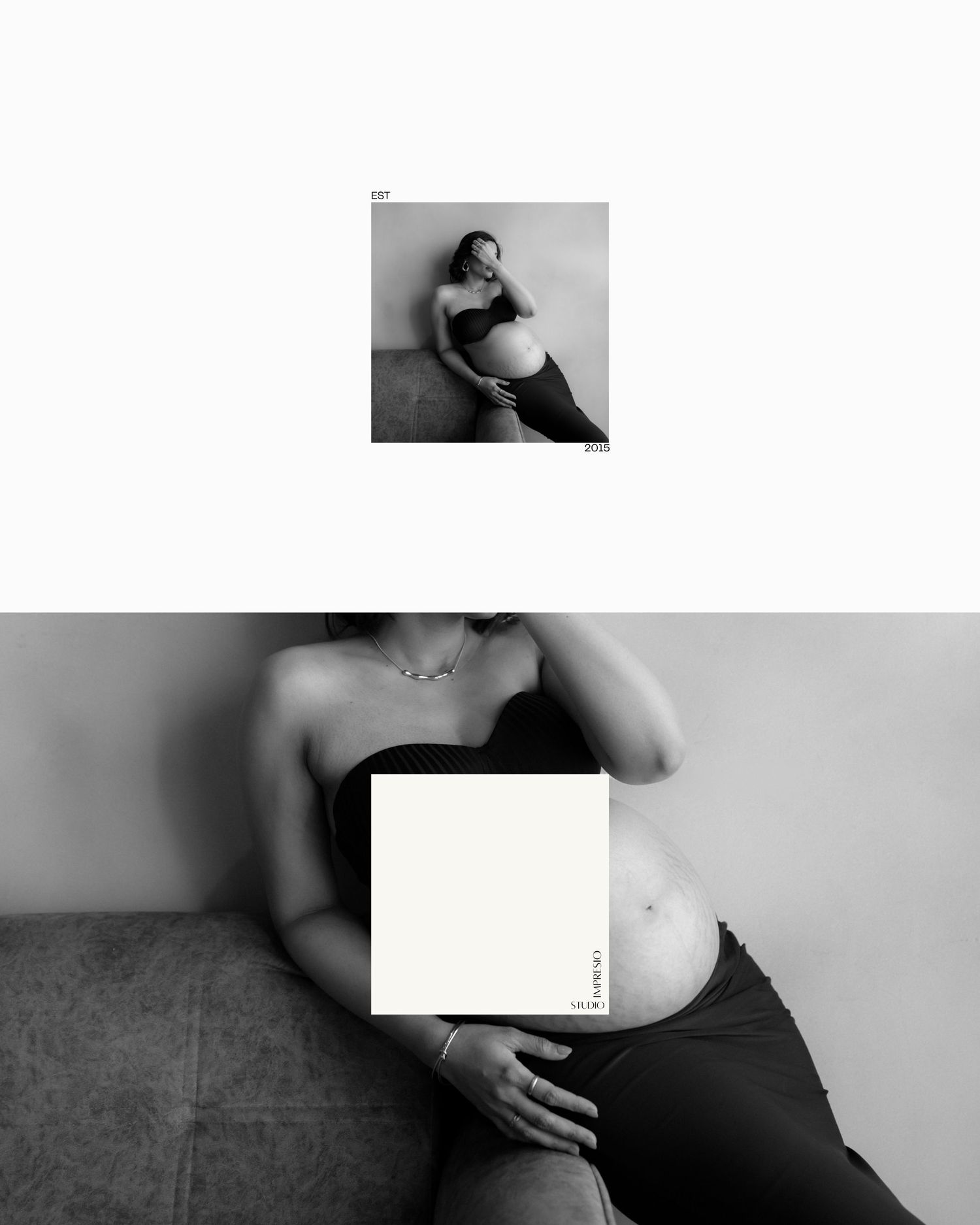 Black and white maternity photo of a pregnant woman posing gracefully, showcasing her baby bump in a artistic composition.