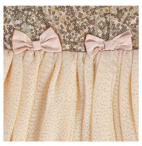 Elegant cream curtain panel with pink bows and delicate floral pattern.