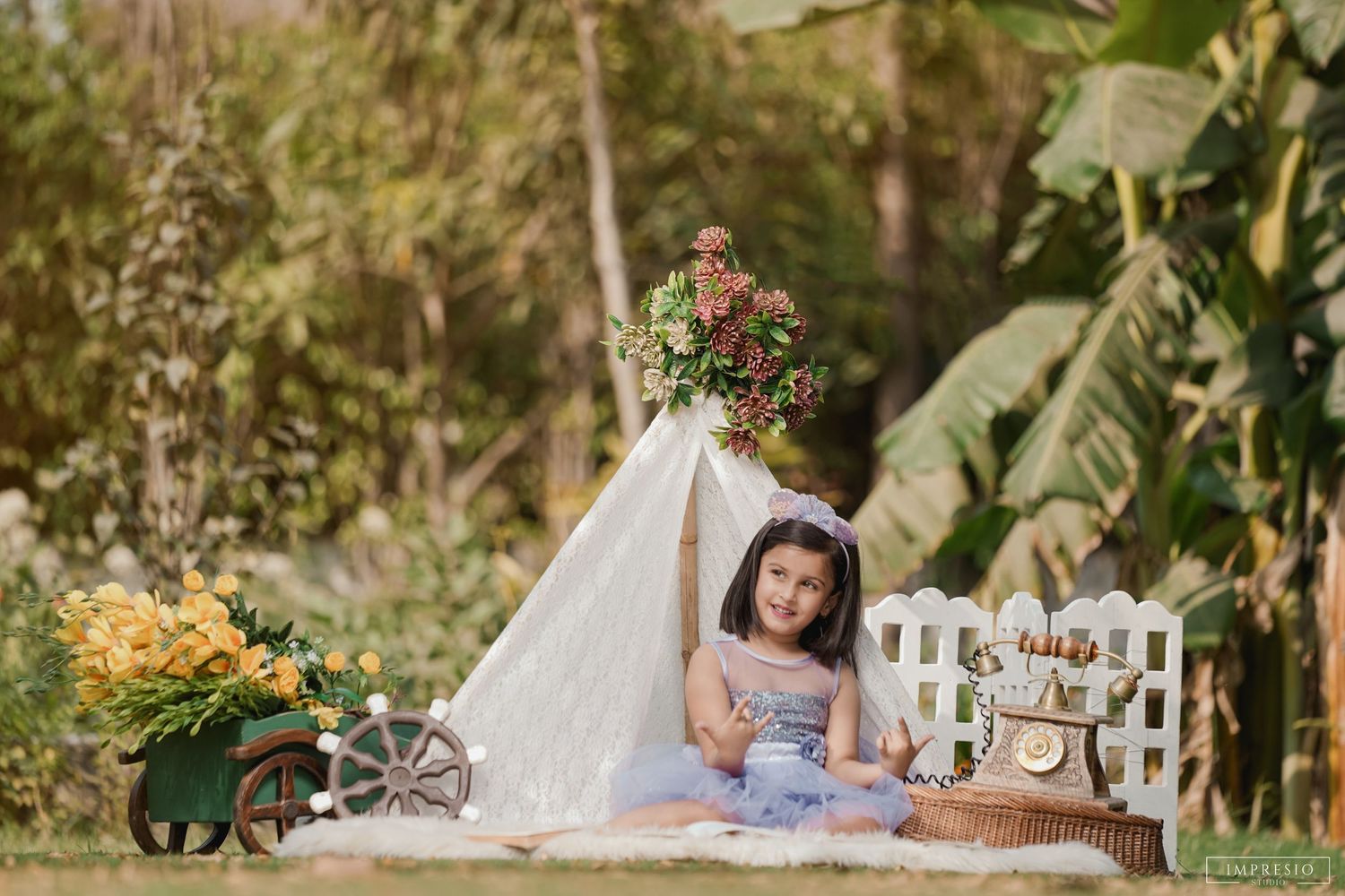Pre birthday photoshoot with boho theme setup – Impresio Studio