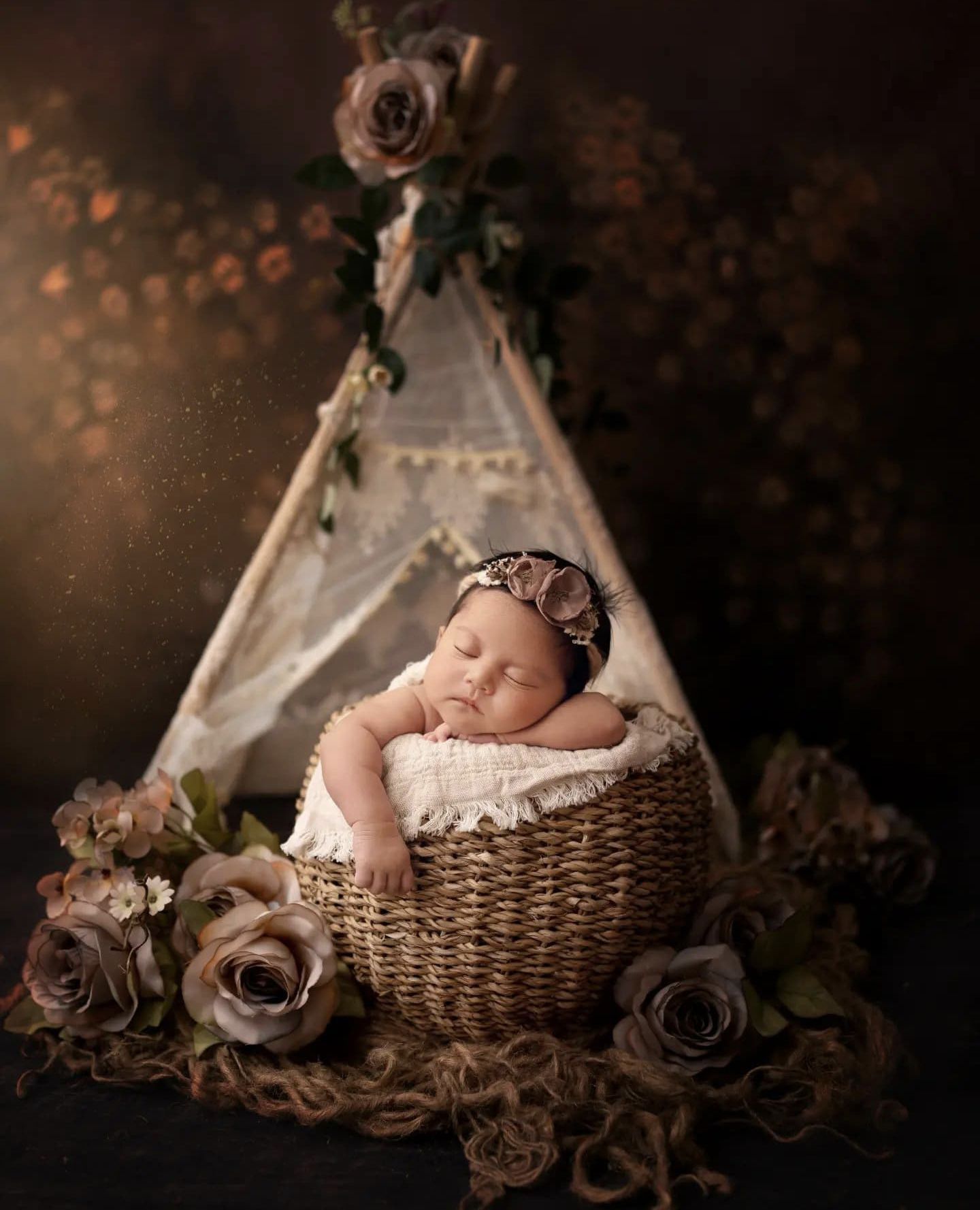 New born baby wrapped in lace for elegant photoshoot – Impresio Studio