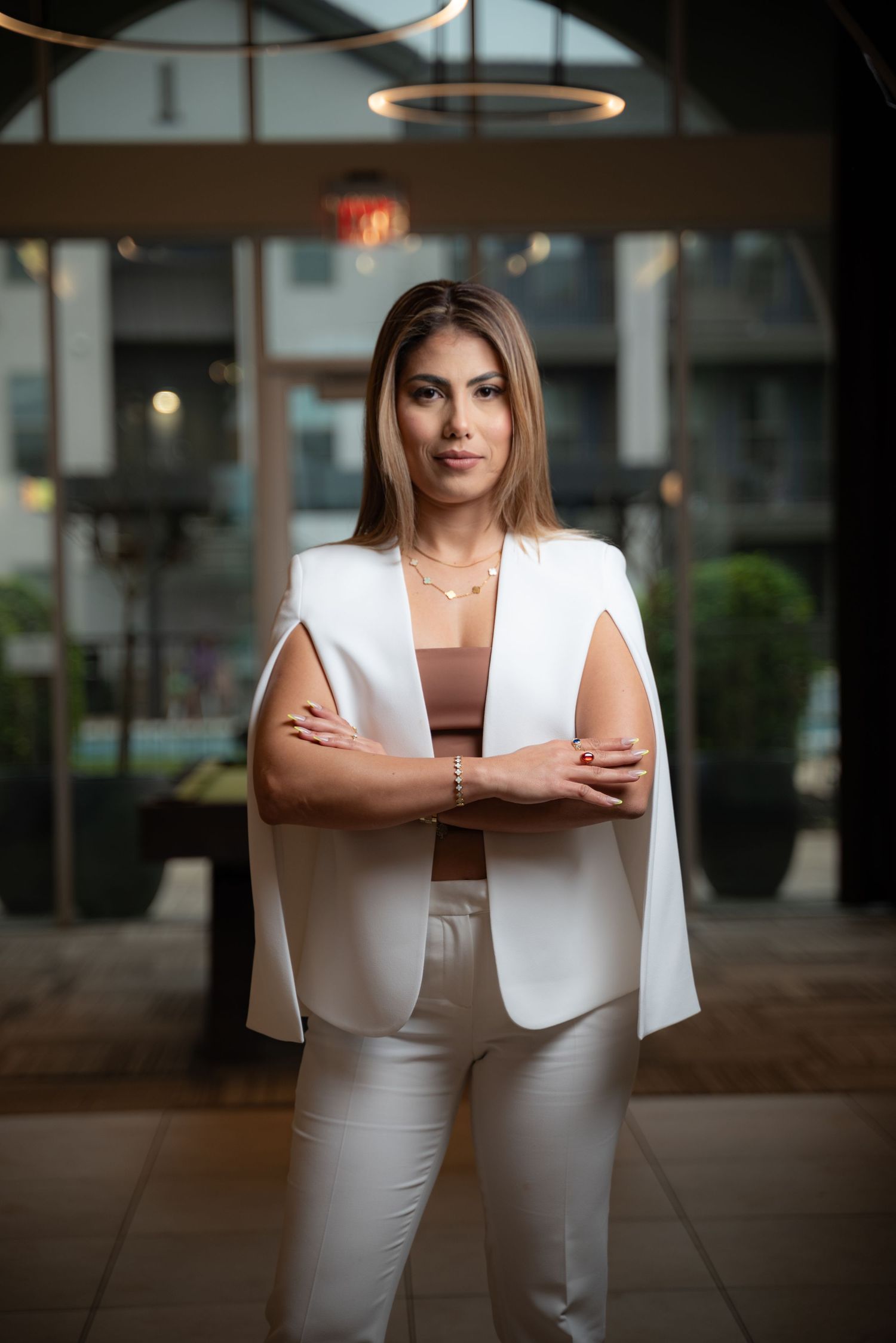Empowered woman portrait with confident expression, captured in Houston for personal branding