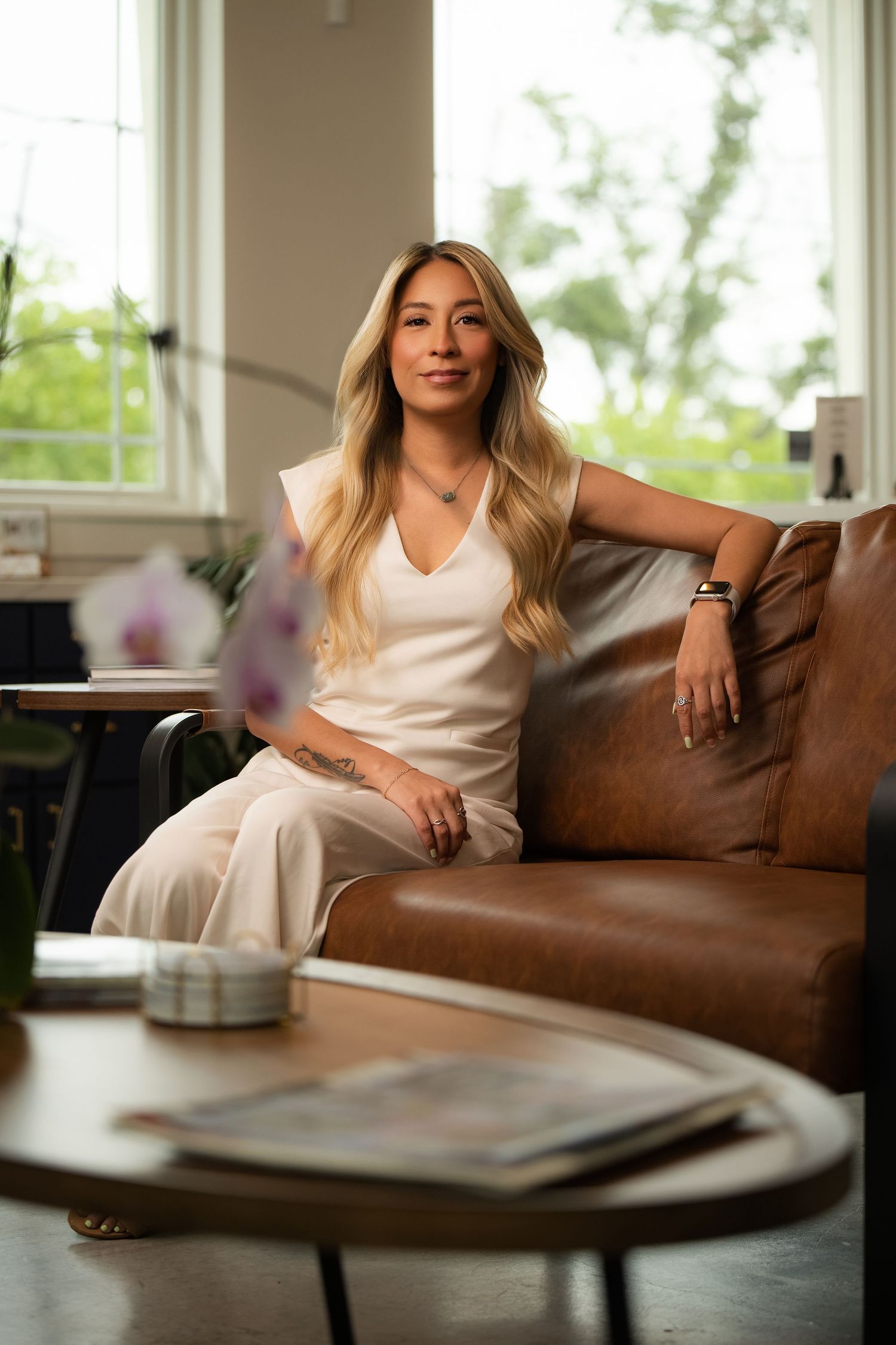 Empowered woman portrait with confident expression, captured in Houston for personal branding