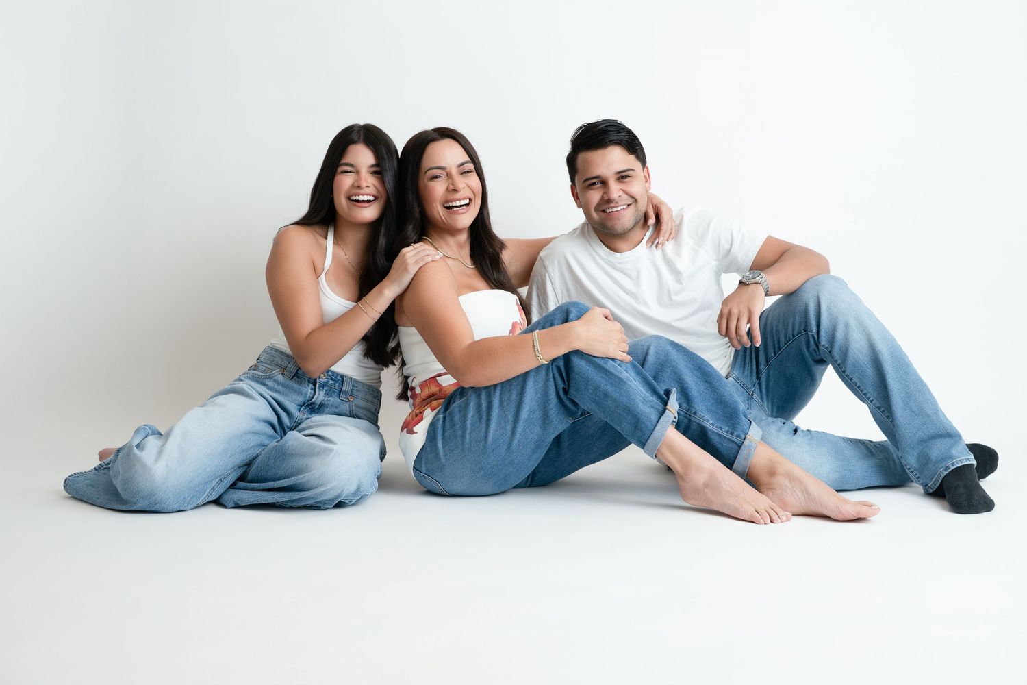 Relaxed family portrait created during a professional family photo session in Houston.