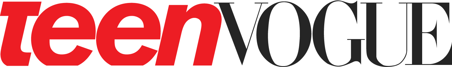 Teen Vogue magazine logo in red and black lettering.